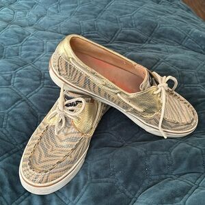 Animal Print Sequin and Leather Sperry's Size 9